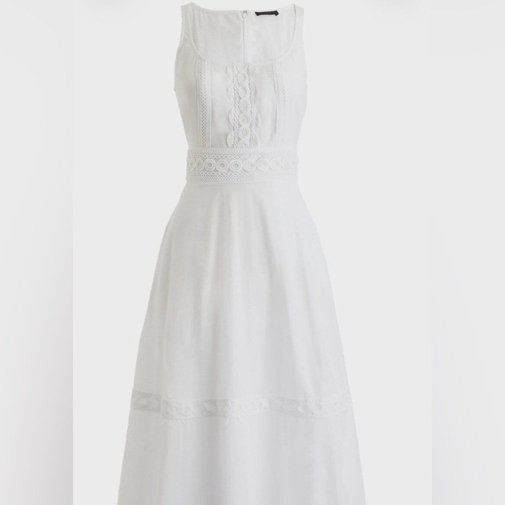J.Crew scoop Neck White Embroidered dress